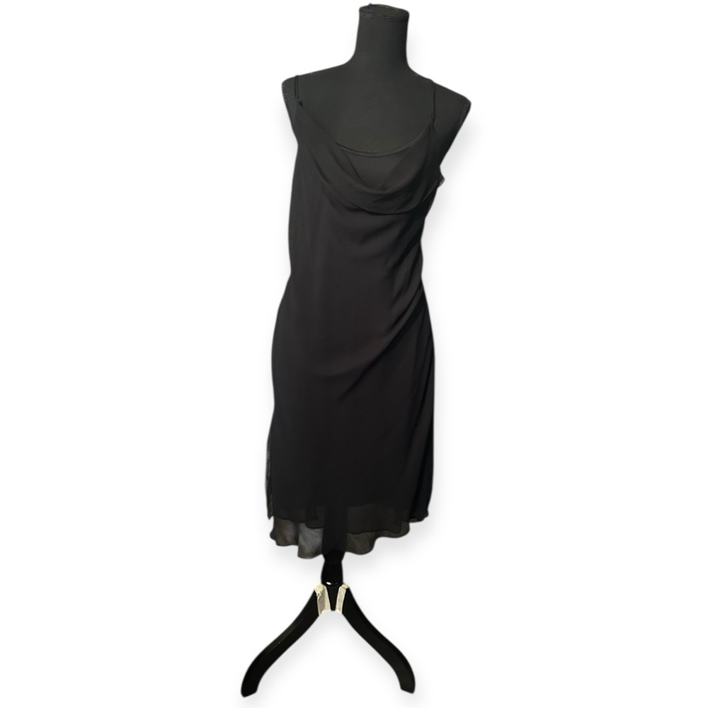 Simply Vera Vera Wang Layered Swift Black Midi dress